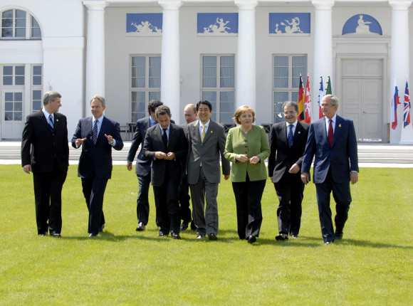 Die G8-Chefs auf dem Weg zum 