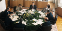 Konferenz der Staats- und Regierungschefs der sieben führenden westlichen Industrienationen im historischen Kabinettsaal des Palais Schaumburg.