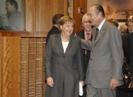 Angela Merkel and Jacques Chirac 