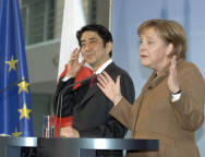 Bundeskanzlerin Merkel und der japanische Premierminister Abe