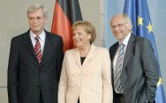 Merkel, Josefsson und Otto vor der Presse Merkel, Josefsson und Otto vor der Presse