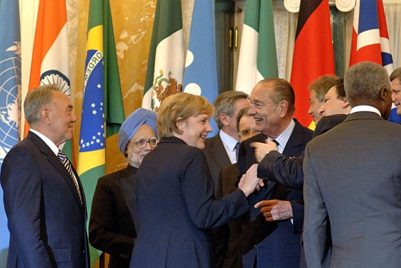 Bundeskanzlerin Merkel mit ihren Amtskollegen
