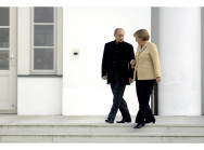 Bundeskanzlerin Angela Merkel im Gespräch mit Russlands Präsident Wladimir Putin