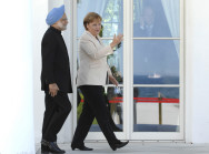 Bundeskanzlerin Angela Merkel im Gespräch mit dem indischen Premierminister Manmohan Singh