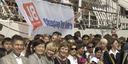 The partners of the G8 leaders with J8 delegates in the harbour at Wismar