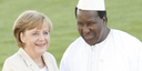 German Chancellor Angela Merkel welcomes the Chairman of the Commission of the African Union Alpha Oumar Konaré