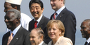 German Chancellor Angela Merkel at the G8 group photo with Africa Outreach representatives