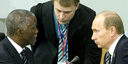 The President of South Africa, Thabo Mbeki, talking to Russian President Vladimir Putin