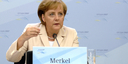 German Chancellor Angela Merkel at the final press conference in Heiligendamm